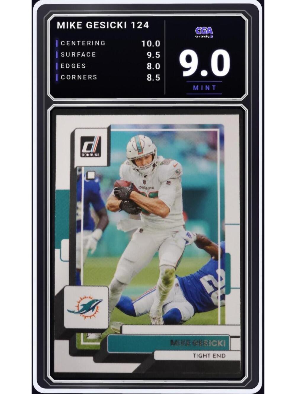 2022 Panini Donruss #124 Mike Gesicki Miami Dolphins NFL - CGA 9.0 Digital Grade